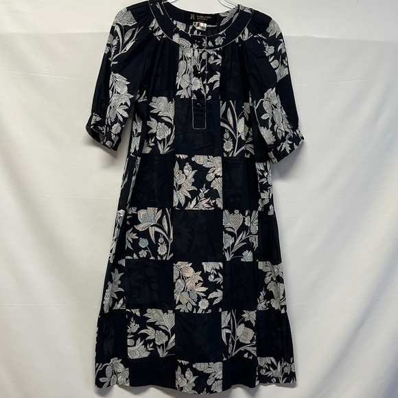 Vintage Hardy Amies London Silk Blend Navy Day Dress - Picture 1 of 8